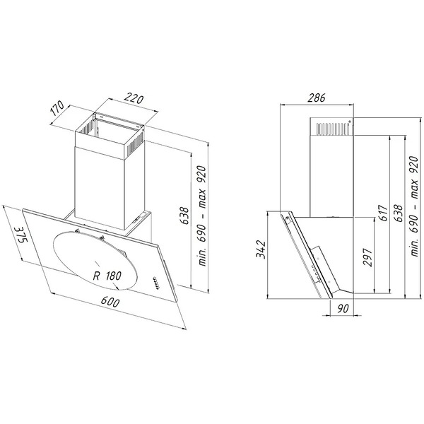Вытяжка Akpo Selene Eco 60 WK-4 (черный)
