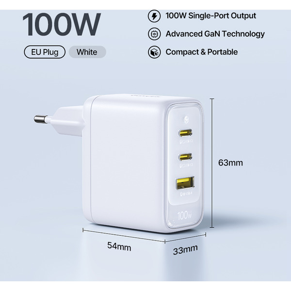 Сетевое зарядное Baseus EnerFill FE22 70W E0123501 (белый)