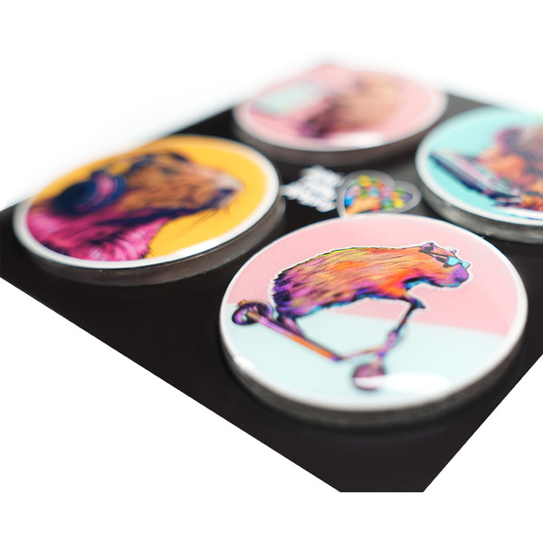 Набор сувенирных магнитов "Дай пять добру" Капибара (4 шт.)