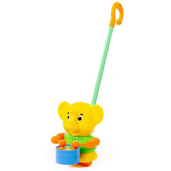 Игрушка- каталка Полесье "Слонёнок" с ручкой 96661