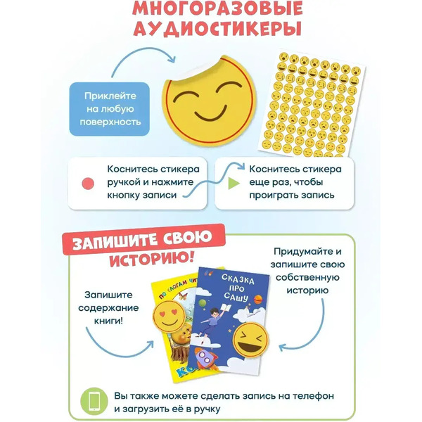 Развивающий игровой набор Biidi Ручка для чтения Q10 (синий)