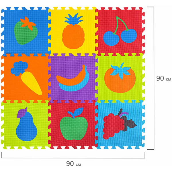 Коврик-пазл напольный ЮНЛАНДИЯ Фрукты-овощи 664665