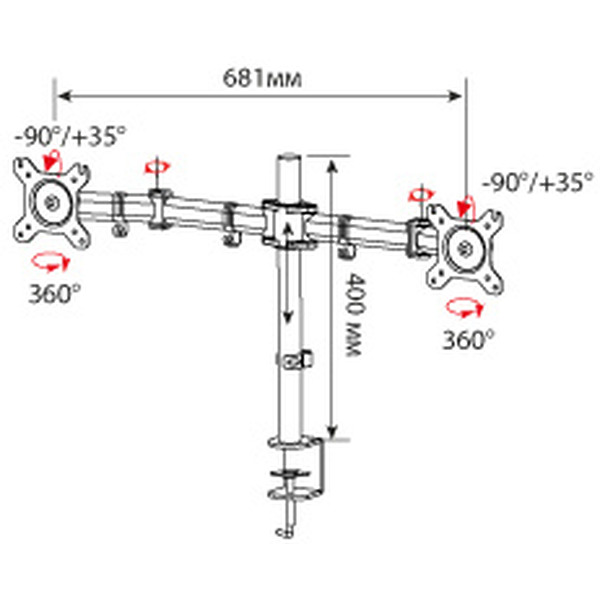 Кронштейн для мониторов Cactus CS-VM-D29-AL