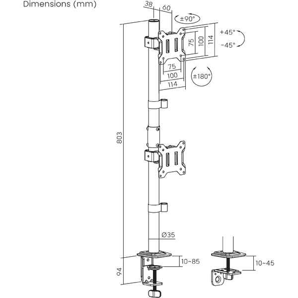 Крепление для монитора Ergosmart Double Decker