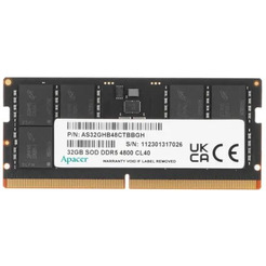 Оперативная память Apacer 32ГБ DDR5 SODIMM 4800 МГц AS32GHB48CTBBGH