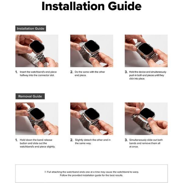 Ремешок RINGKE Titanium One для Apple Watch 44 / 45 / 46 / 49 mm NATURAL TITANIUM