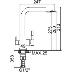 Смеситель Ledeme H55 L4055B-3 (черный матовый)