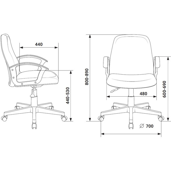 Кресло Бюрократ CH-808-LOW (черный)