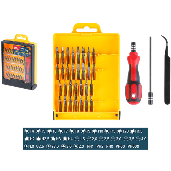 Набор бит Wortex WSCS0028U13314 (33 предмета)