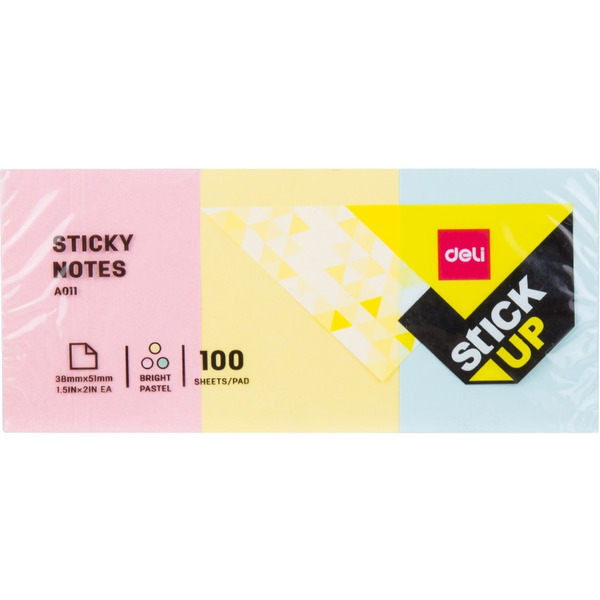 Блок самоклеящийся DELI A01103 (3*100 л.,пастель)