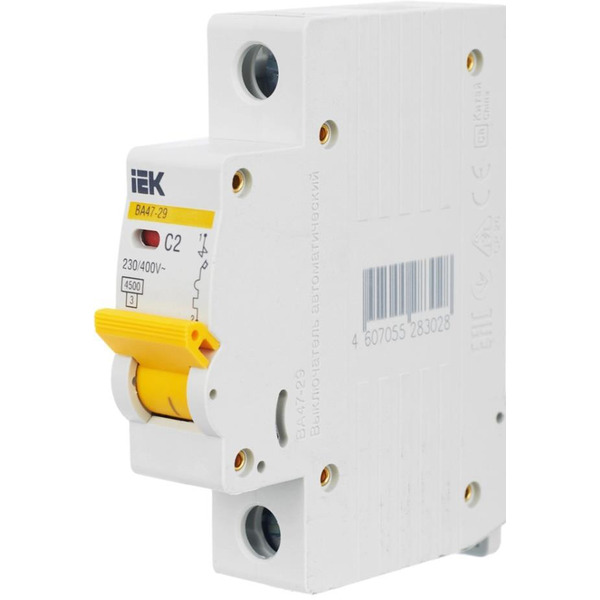 Выключатель автоматический IEK ВА 47-29 2А 1P 4.5кА С MVA20-1-002-C