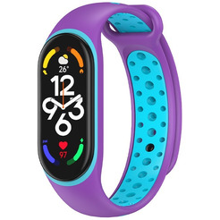 Ремешок Bingo Sport для XIAOMI Mi Band 5/6/7 Фиолетовый с голубым