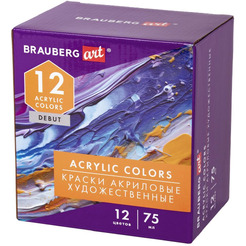 Краски акриловые художественные матовые BRAUBERG ART DEBUT 192419