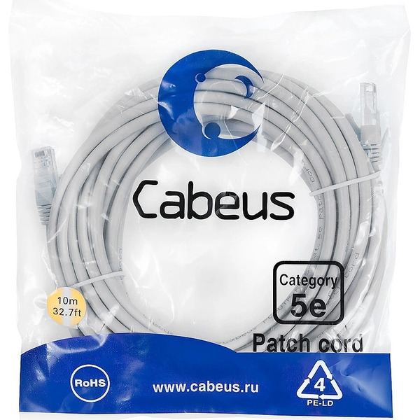 Кабель Cabeus PC-UTP-RJ45-CAT.5E-10M-LSZH