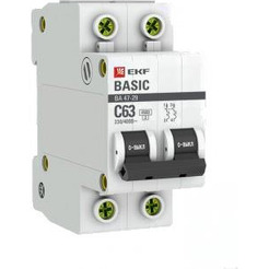 Автоматический выключатель EKF ВА 47-29 2P 20A (C) 4.5кА mcb4729-2-20C