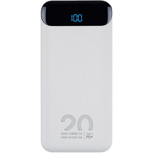 Внешний аккумулятор с дисплеем RIVACASE VA2580 (20000 mAh) белый