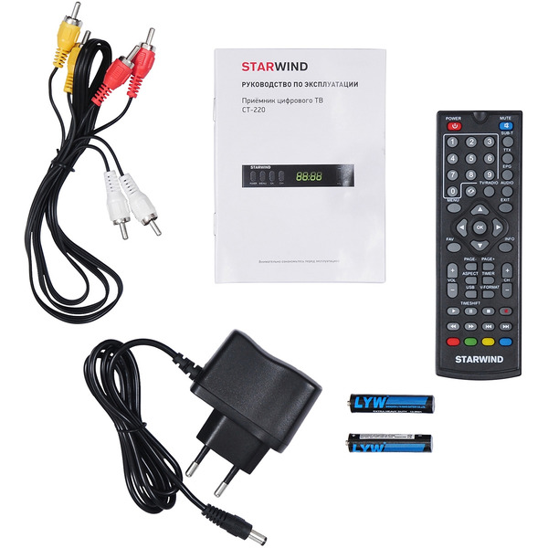 Ресивер DVB-T2 Starwind CT-220 (черный)