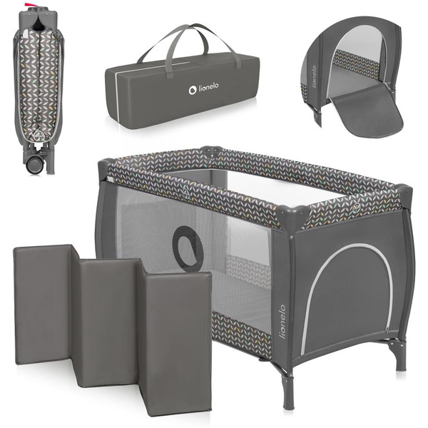 Кровать-манеж Lionelo Sven Plus (Grey Scandi)