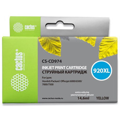 Картридж струйный Cactus CS-CD974 №920XL (желтый)
