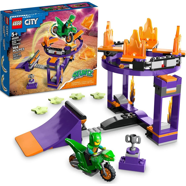 Конструктор LEGO City 60359 Испытание каскадеров с трамплином и кольцом