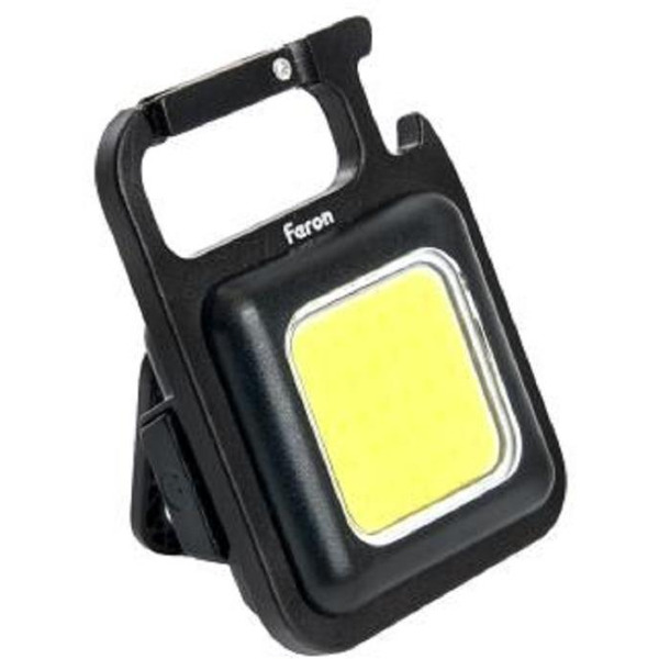 48524 Фонарь универсальный аккумуляторный с магнитом USB type-C COB, пластик/алюминий, TH2404 Feron