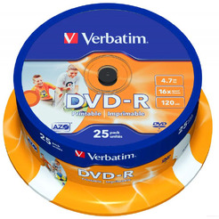 DVD-R диск Verbatim 4.7Gb 16x 43538 (25 шт.)