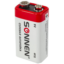 Батарейка Sonnen Крона 6F22 (9 В) солевая (1 шт)