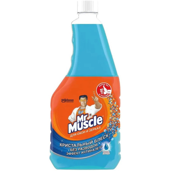 Чистящее средство для мытья окон и зеркал Mr. Muscle "После дождя" сменная бутылка 530 мл