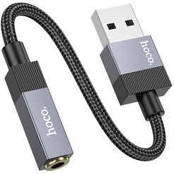Кабель/переходник Hoco UPA32D USB на Jack 3.5 (черный)