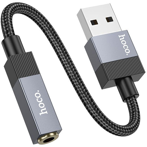 Кабель/переходник Hoco UPA32D USB на Jack 3.5 (черный)