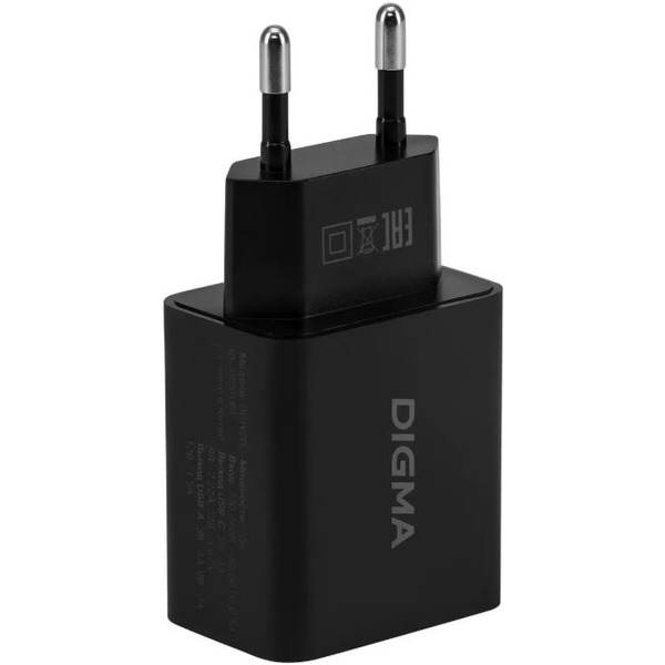 Сетевое зарядное устройство Digma DGW2D (черный)