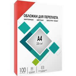 Обложка для термопереплета Гелеос CCA4R A4 230 г/м2 100 шт (кожа, красный)