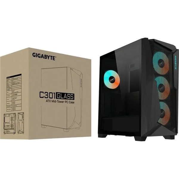 Корпус Gigabyte C301 Glass (черный)