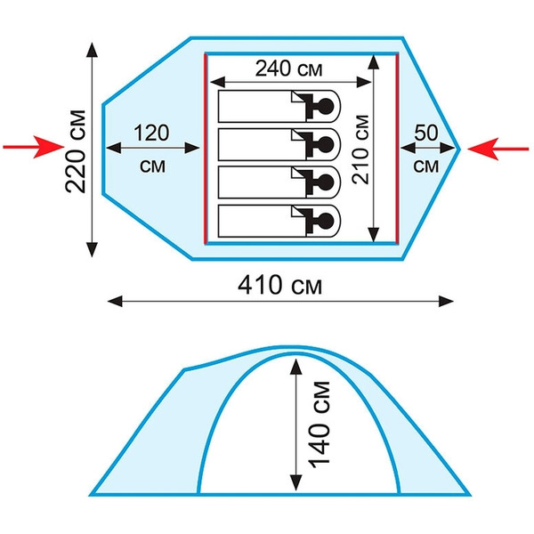 Палатка TRAMP Mountain 4 v2 (TRT-24)
