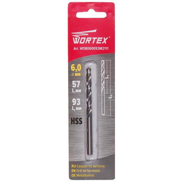 Сверло по металлу WORTEX диаметр 6.0 мм (WDB060093M2111)