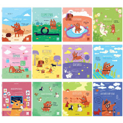 Тетради предметные BRAUBERG 404840 (КОМПЛЕКТ 12 ПРЕДМЕТОВ, 48л, покрытие твин-лак)