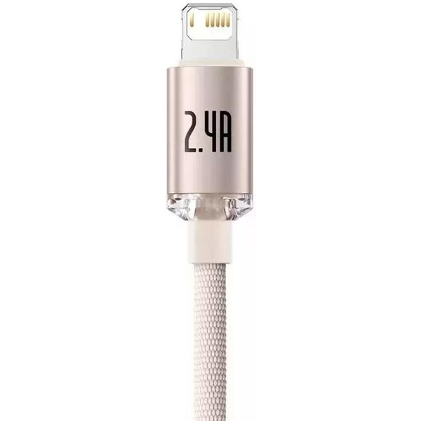 Кабель Baseus Crystal Shine USB Type-A - Lightning (1.2 м, розовый)