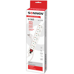Сетевой фильтр SONNEN 511426 (6 розеток, 3м)
