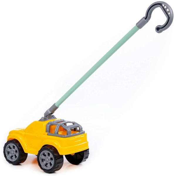 Игрушка-каталка Полесье Боби с ручкой 75007 (жёлтый)