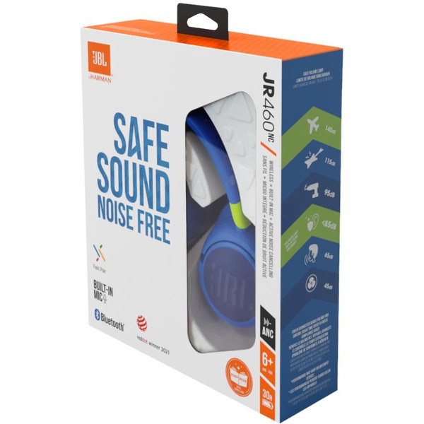 Детские накладные беспроводные наушники JBL JR460NC (JBLJR460NCBLU) синий