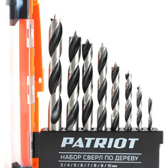 Набор сверел по дереву PATRIOT 815010103 (3-10мм)