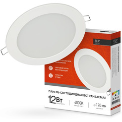 Светодиодная встраиваемая круглая панель IN HOME RLP 12Вт 230В 4000К 840Лм 170мм белая IP40