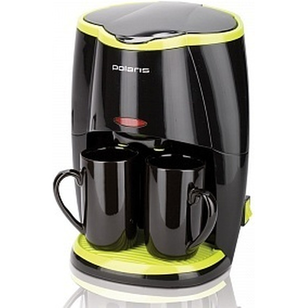 Кофеварка POLARIS PCM0210 (черный/салатовый)