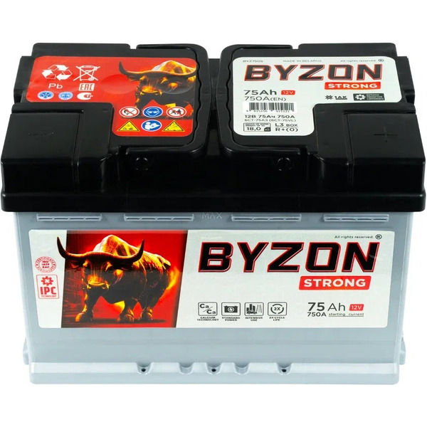 Автомобильный аккумулятор BYZON 75 Ah Strong R+ BYZ750S