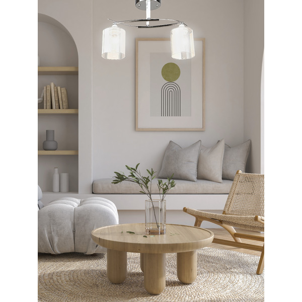 Потолочный светильник Aitin-Pro НПБ 02-2x60-101 / K2352/2 (хром/белый)