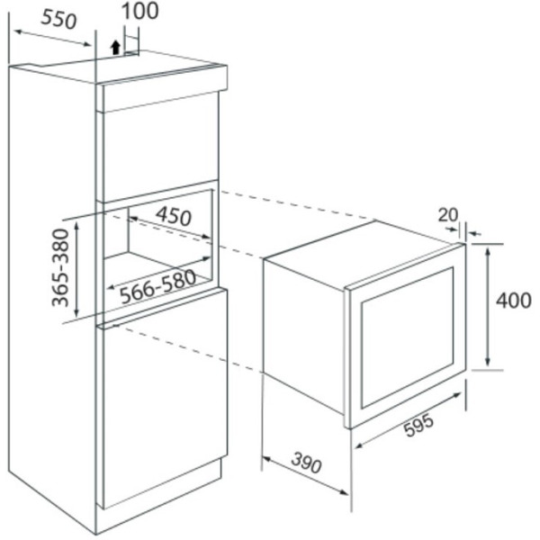 Встраиваемая микроволновая печь ZUGEL ZMO251W