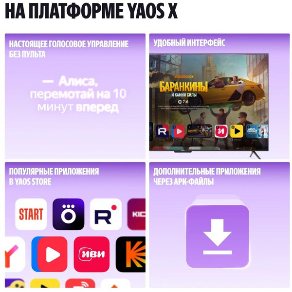 Телевизор Яндекс ТВ Станция Бейсик QLED с Алисой 50 (YNDX-00079)