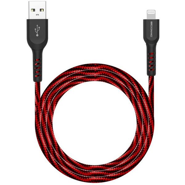 Кабель Atomic 30.327 Flexstick Game+ Lightning (черный/красный)