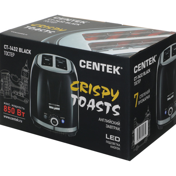 Тостер CENTEK CT-1432 (черный)