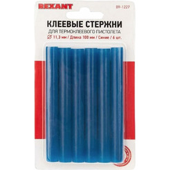Клеевые стержни Rexant 09-1227 (6 шт, синий)